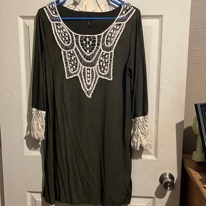 Hunter green velvet type dress